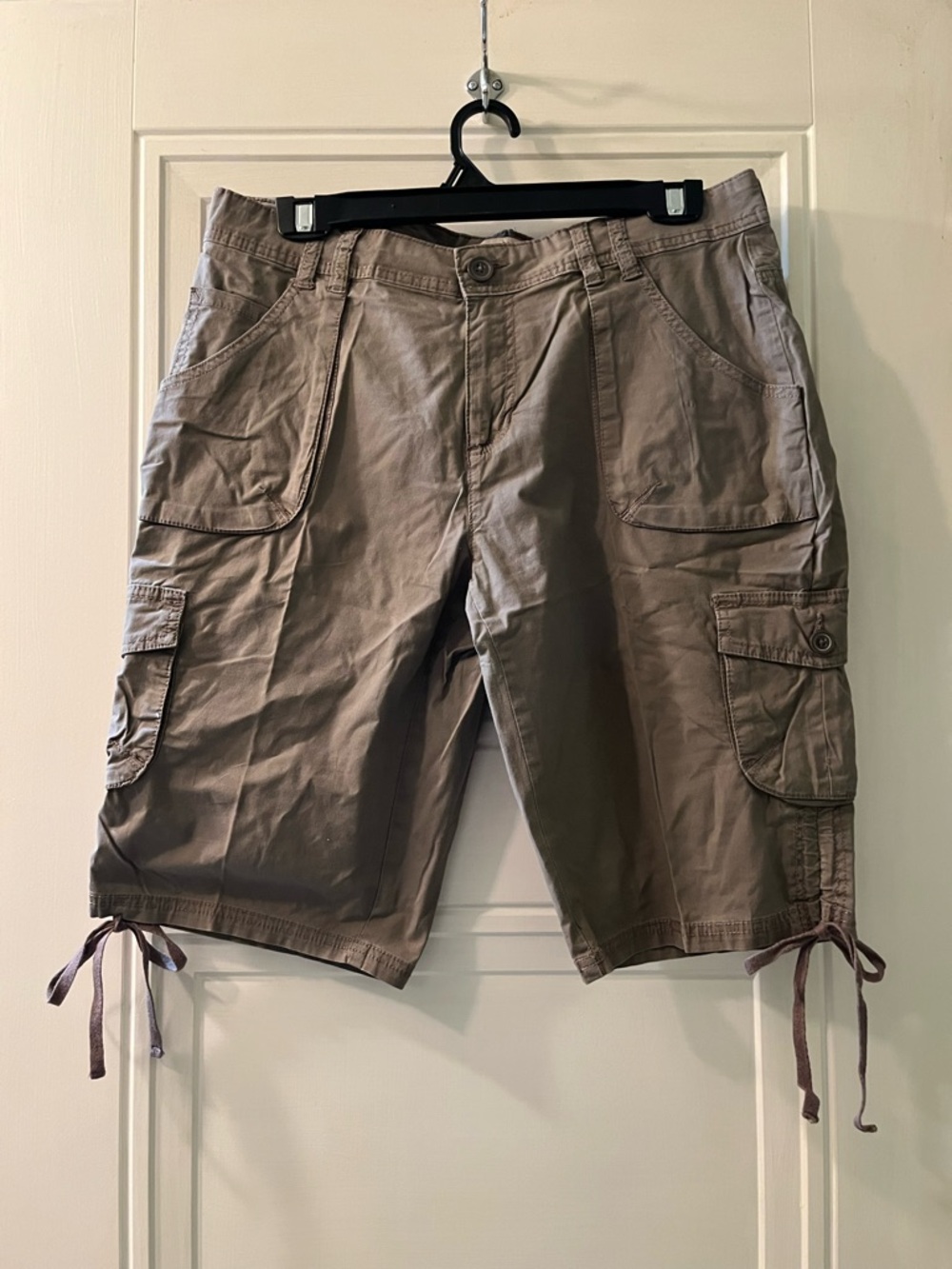 Urban Outfitters Khaki Cargo Drawstring Hem Women's Shorts